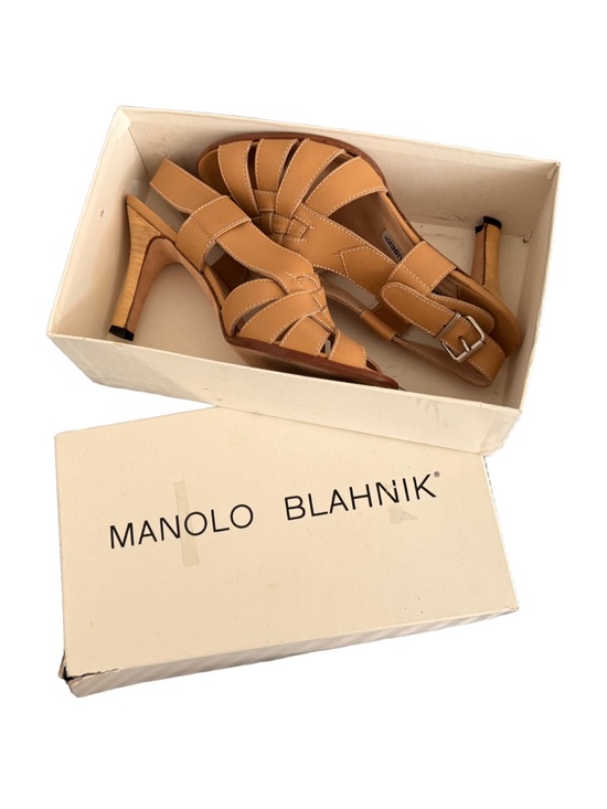 Manolo Blahnik Shoes - Vintage Manolo Blahnik Kentiatta Bulgaro Leather Sandals | 39 | Box